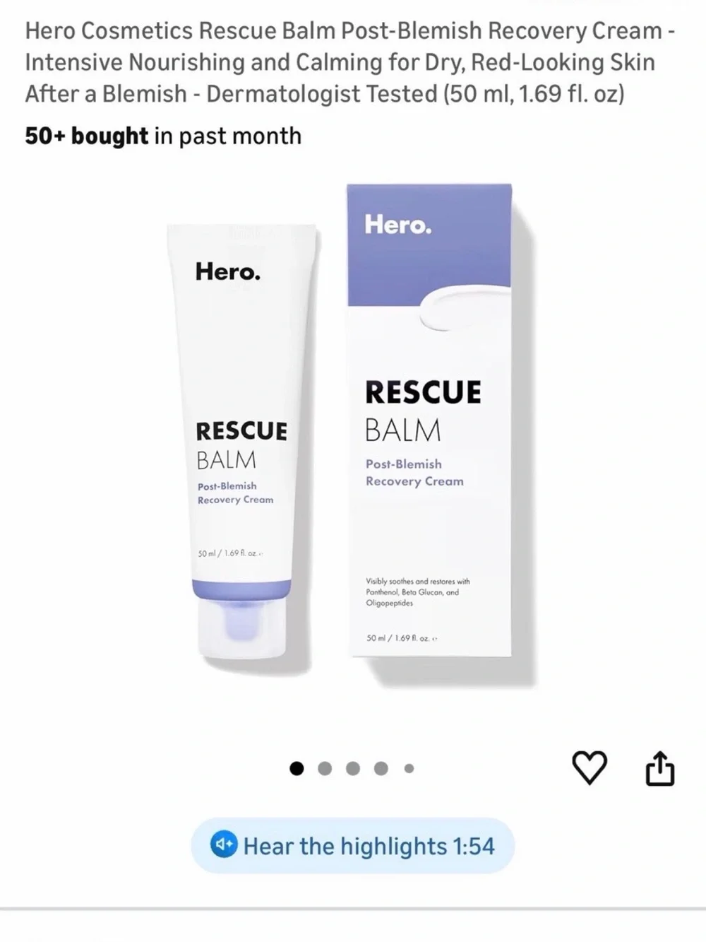 Hero Rescue Balm Post-Blemish Recovery Cream